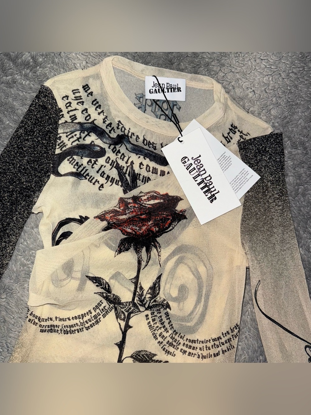 JEAN PAUL GAULTIER THE TATTOO ROSE AND BIRD TOP - Picture 3 of 10